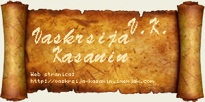 Vaskrsija Kašanin vizit kartica